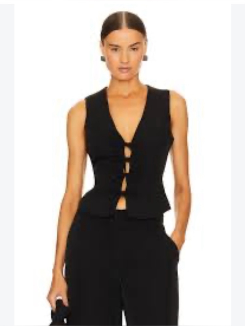 Elliatt Black Lace-Up Sleeveless Calvacade Top Revolve Ladies Size Medium